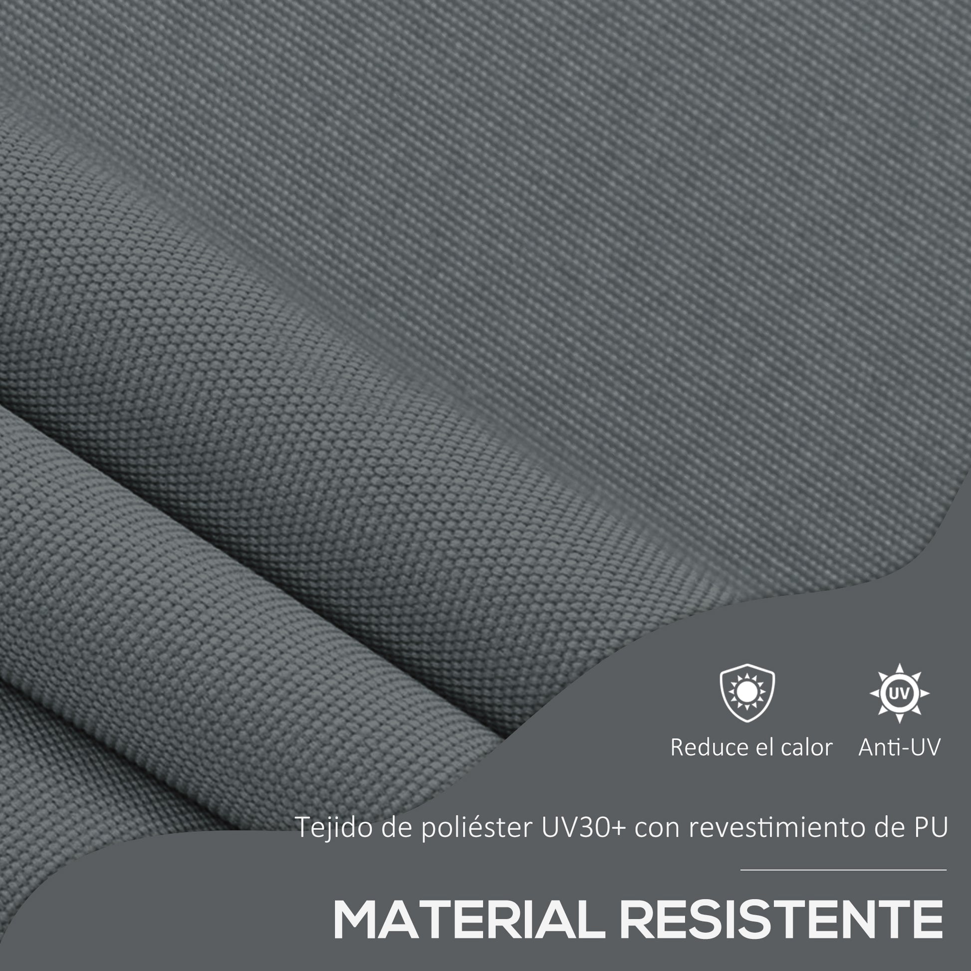 Outsunny Toldo Manual Retráctil Con Manivela 200x120x210-300 Cm Gris Oscuro_5