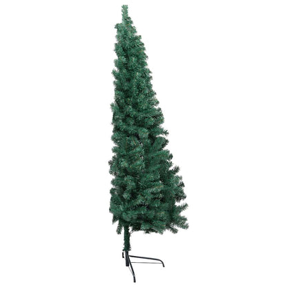 Vidaxl Medio Árbol De Navidad Con Luces Y Bolas Verde 180 Cm_4