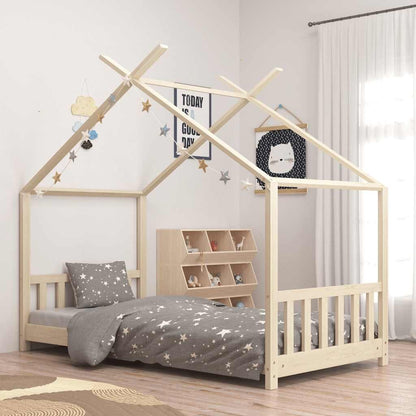 Vidaxl Estructura De Cama Infantil De Madera Maciza De Pino 70x140 Cm_1