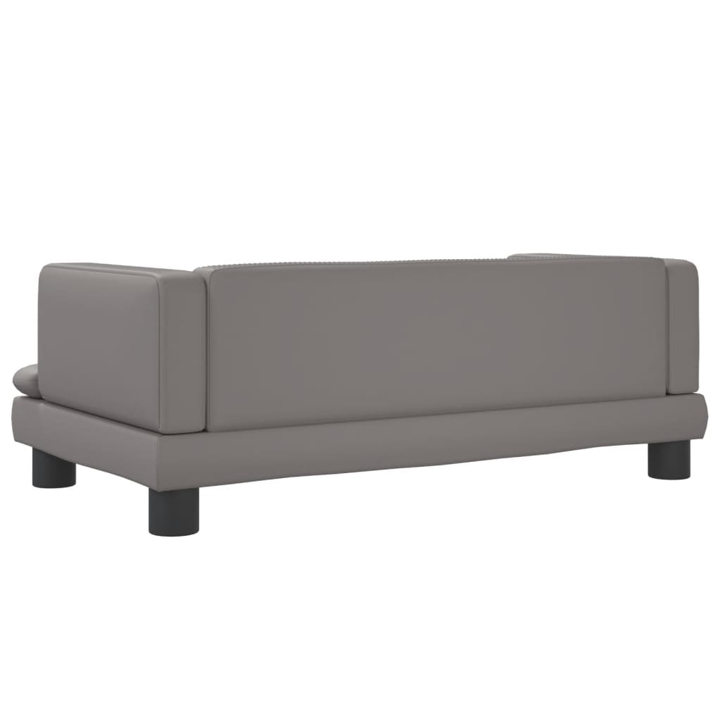 Cama Para Perros De Cuero Sintético Gris 80x45x30 Cm / Vetonek_1
