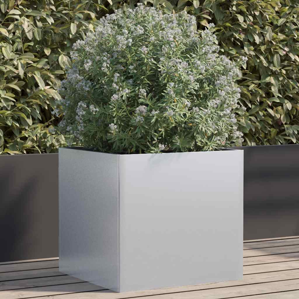 Jardinera De Acero Galvanizado Plateado 49x47x46 Cm_1