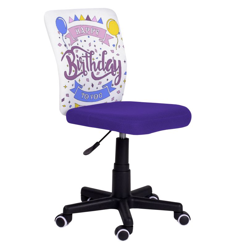 Silla De Estudio Infantil Píntame Malla, Morado, 38,5cm X 77a85 X 39,6_0