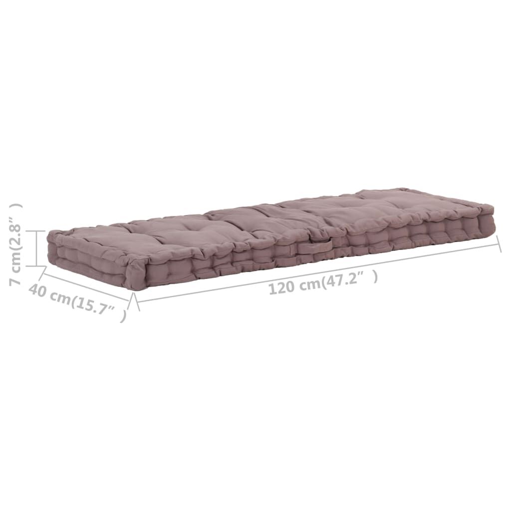 Vidaxl Cojín Para Palés Algodón Gris Taupe 120x40x7 Cm_2
