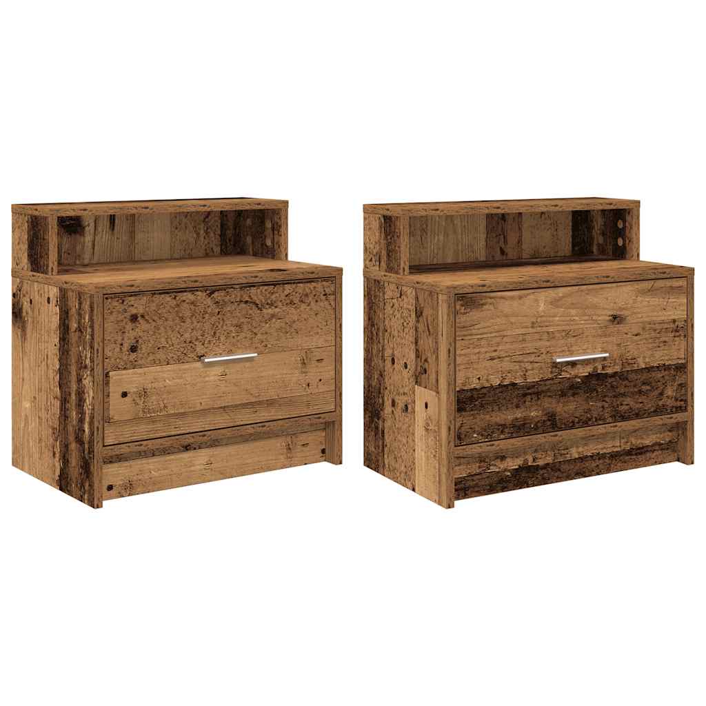 Mesillas De Noche Con Cajón 2 Uds Madera Vieja 51x31x47 Cm_0