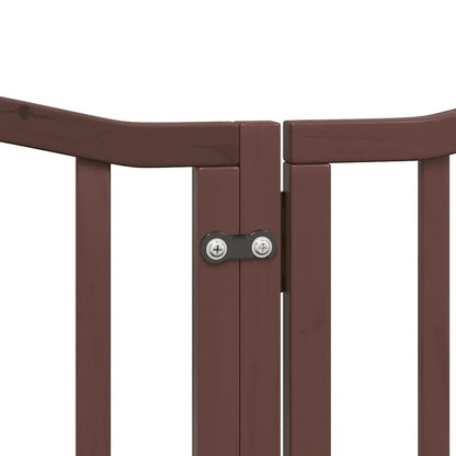 Vidaxl Puerta De Perros Plegable 12 Paneles Madera Álamo Marrón 600 Cm_5