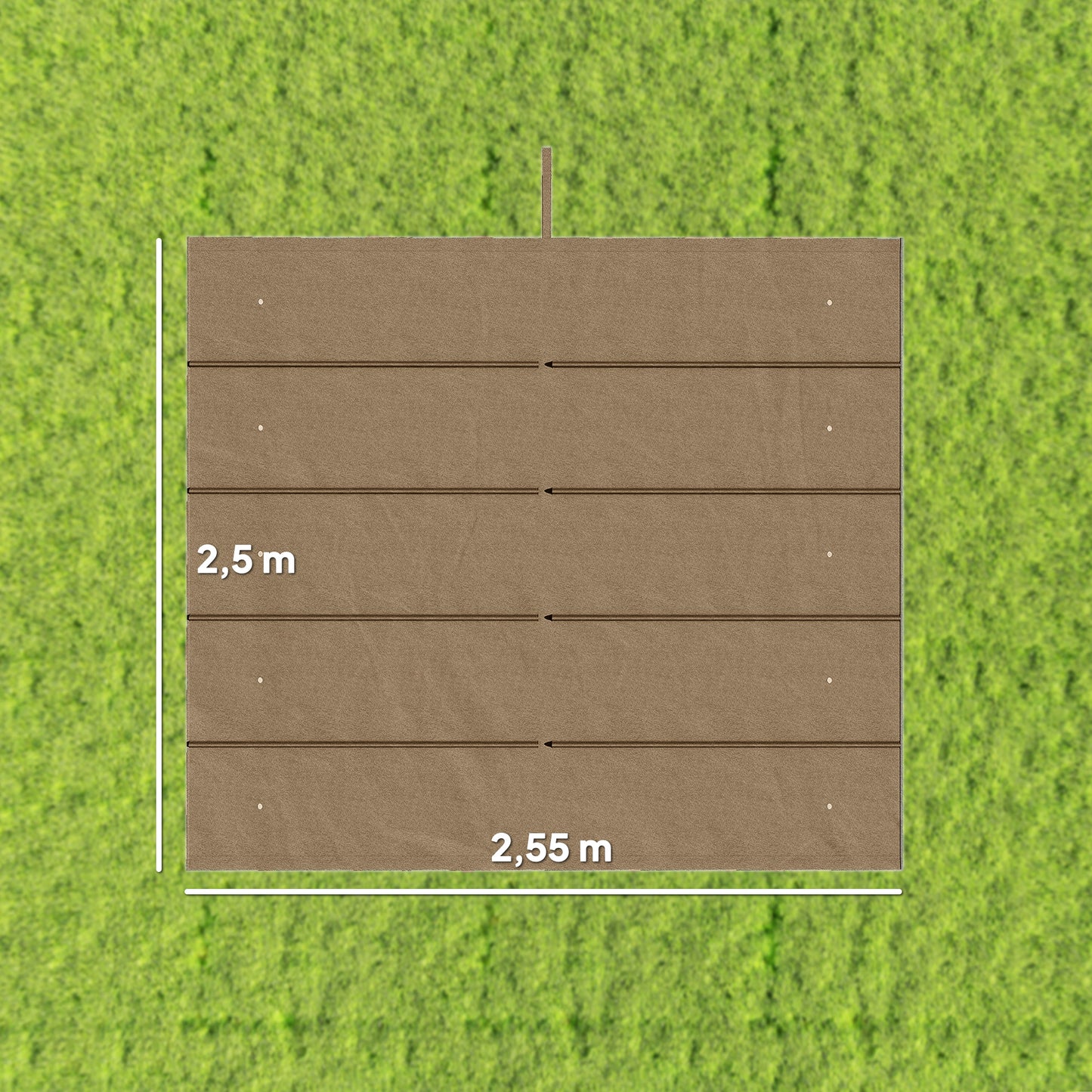 Outsunny Cubierta Para Pérgola Retráctil 2,5x2,55m Para Marco De 3x3 M Pardo_2
