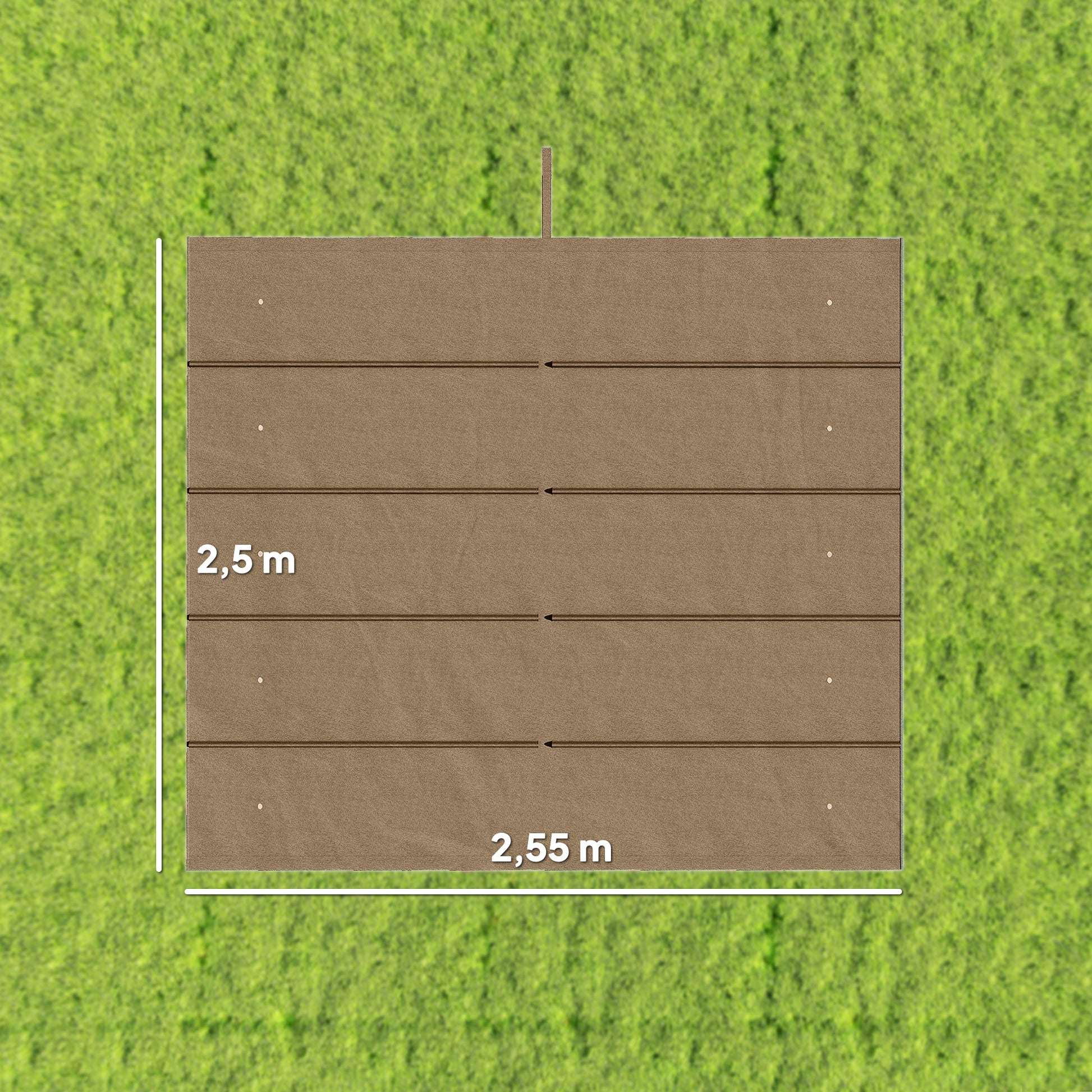 Outsunny Cubierta Para Pérgola Retráctil 2,5x2,55m Para Marco De 3x3 M Pardo_2