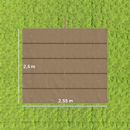 Outsunny Cubierta Para Pérgola Retráctil 2,5x2,55m Para Marco De 3x3 M Pardo_2