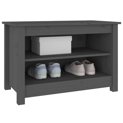 Banco Zapatero Madera De Pino Maciza Gris 70x38x45,5 Cm / Vetonek_5