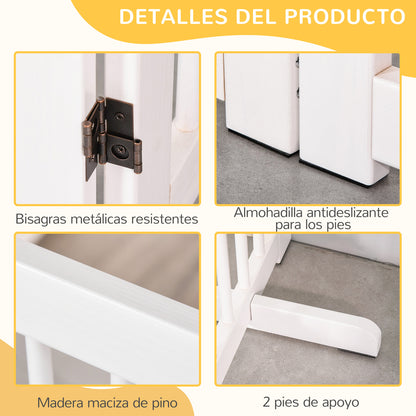 Pawhut Barrera De Seguridad Para Perros Plegable De Madera Con Soporte De Pie_5