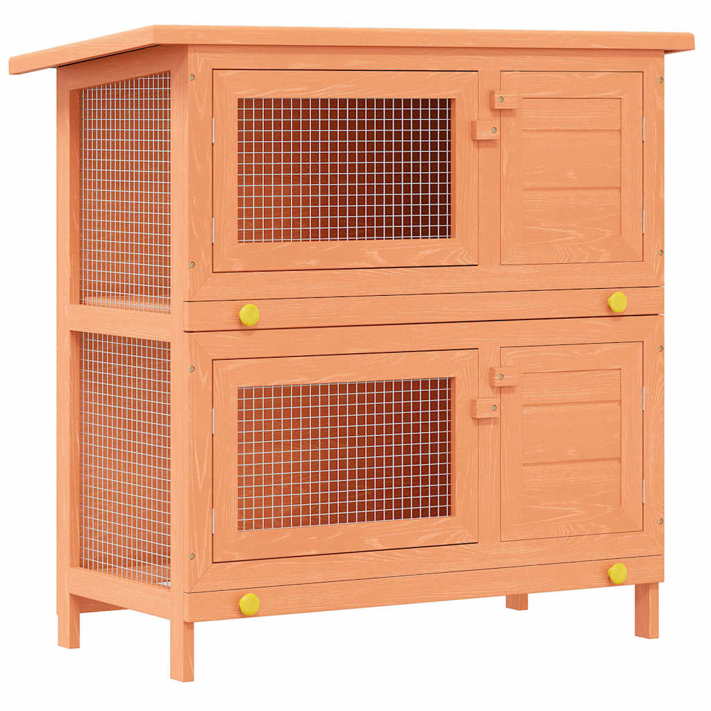 Vidaxl Casa De Animales Pequeños Jaula Conejera 4 Puertas Madera_0