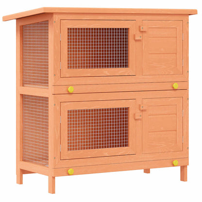 Vidaxl Casa De Animales Pequeños Jaula Conejera 4 Puertas Madera_0