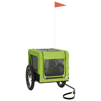 Remolque De Bicicleta Mascotas Hierro Tela Oxford Verde Negro_3