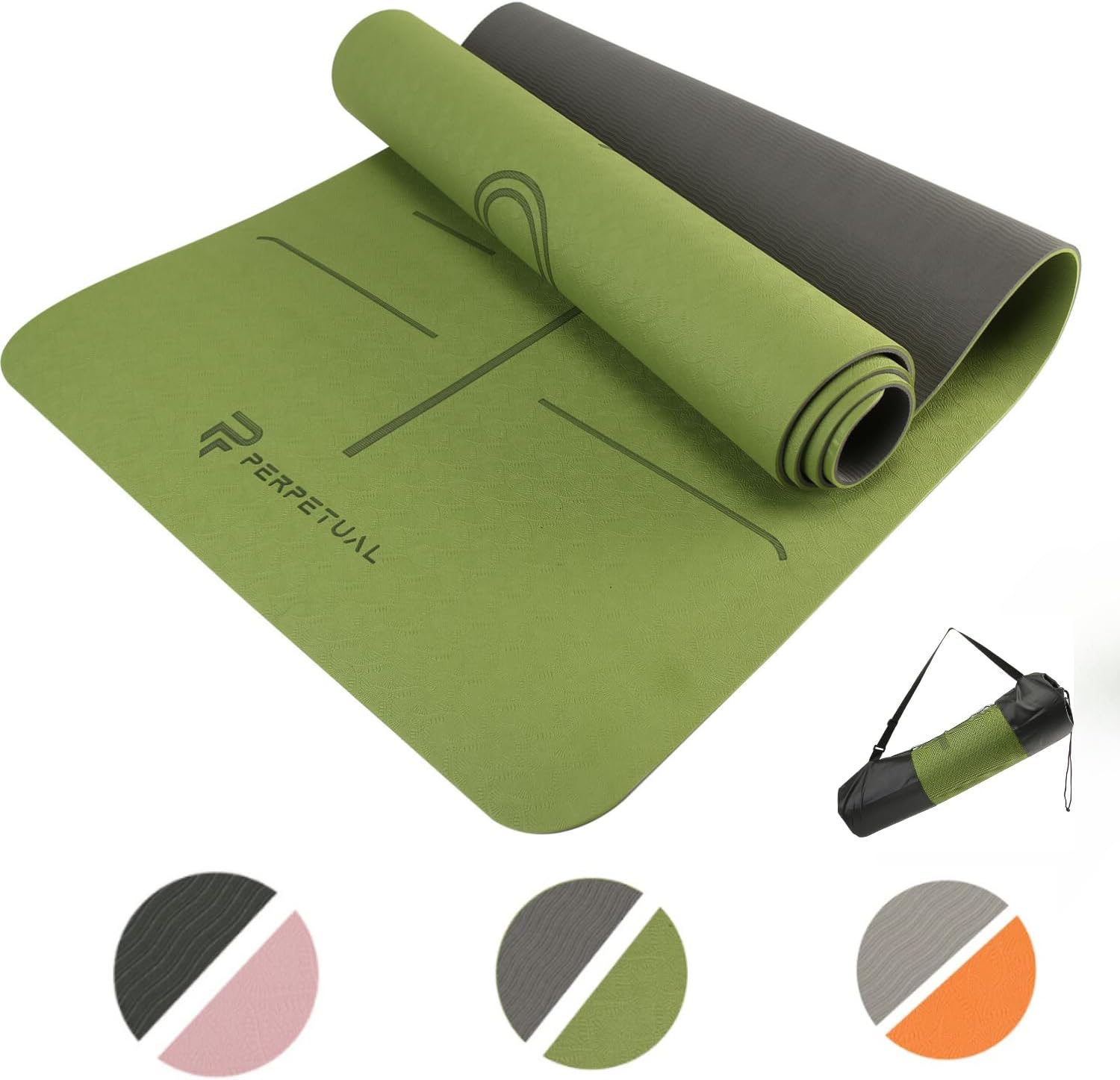 Esterilla De Yoga Y Pilates Perpetual De 6mm Tpe - Mat Antideslizante - Con Correa Y Bolsa De Transporte - Colchoneta Gruesa Y Plegable_0