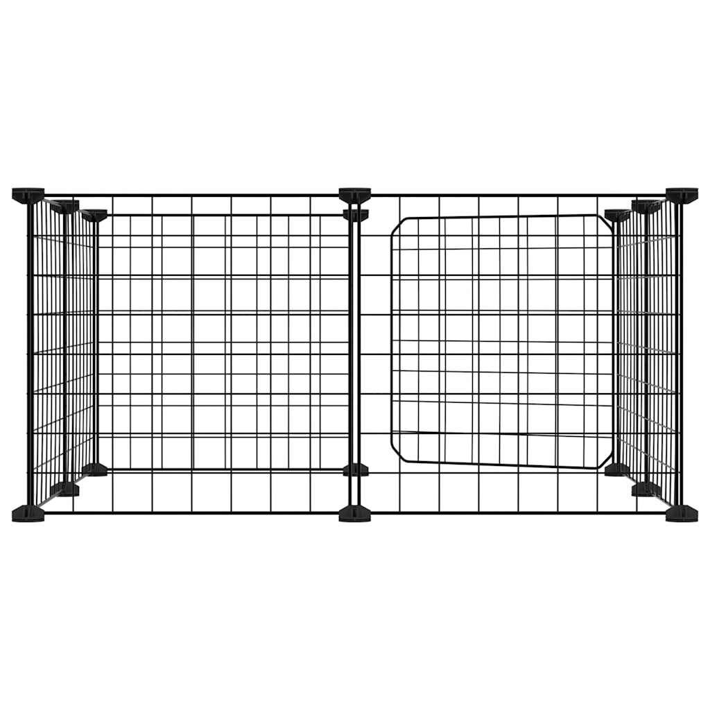 Vidaxl Jaula Para Mascotas De 8 Paneles Con Puerta De Acero, Color Negro, 35 X 35 Cm_4