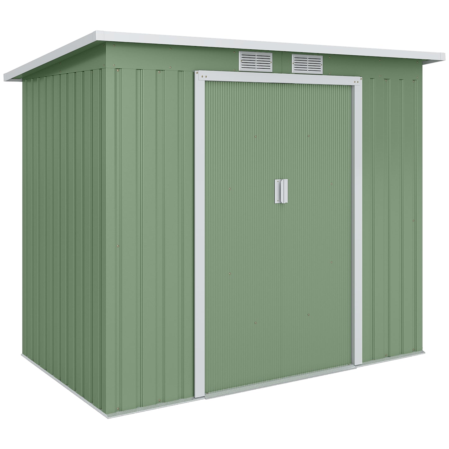 Outsunny Cobertizo De Jardín 213x130x172 Cm Base 2,42m² Con 2 Puertas Correderas_0
