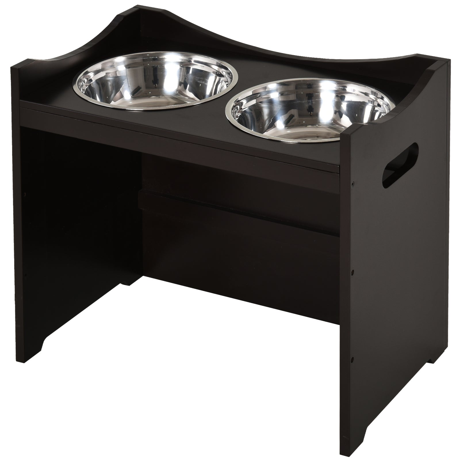 Pawhut Comedero Para Perros Elevado Con 2 Tazones De Acero Inoxidable Café_0