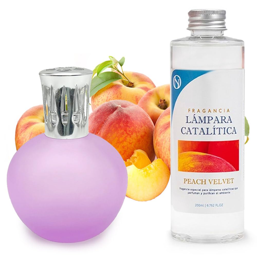 Lámpara Catalítica Fucsia Mate + Aroma Peach Velvet 200ml - Elimina Malos Olores, Impurezas Y Perfuma_0