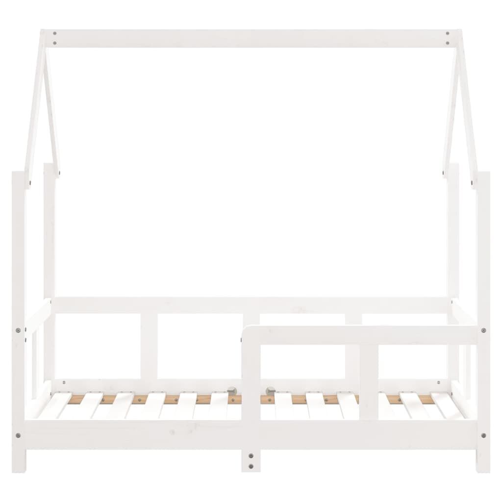 Vidaxl Estructura De Cama Para Niños Madera De Pino Blanco 70x140 Cm_3