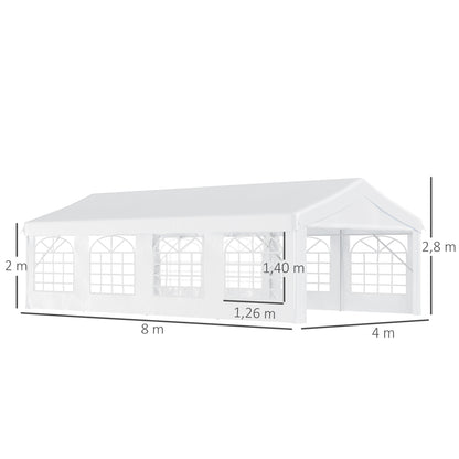 Outsunny Carpa 8x4x2,8m Acero Galvanizado Pabellón Carpas Boda Gazebo Cenador_2
