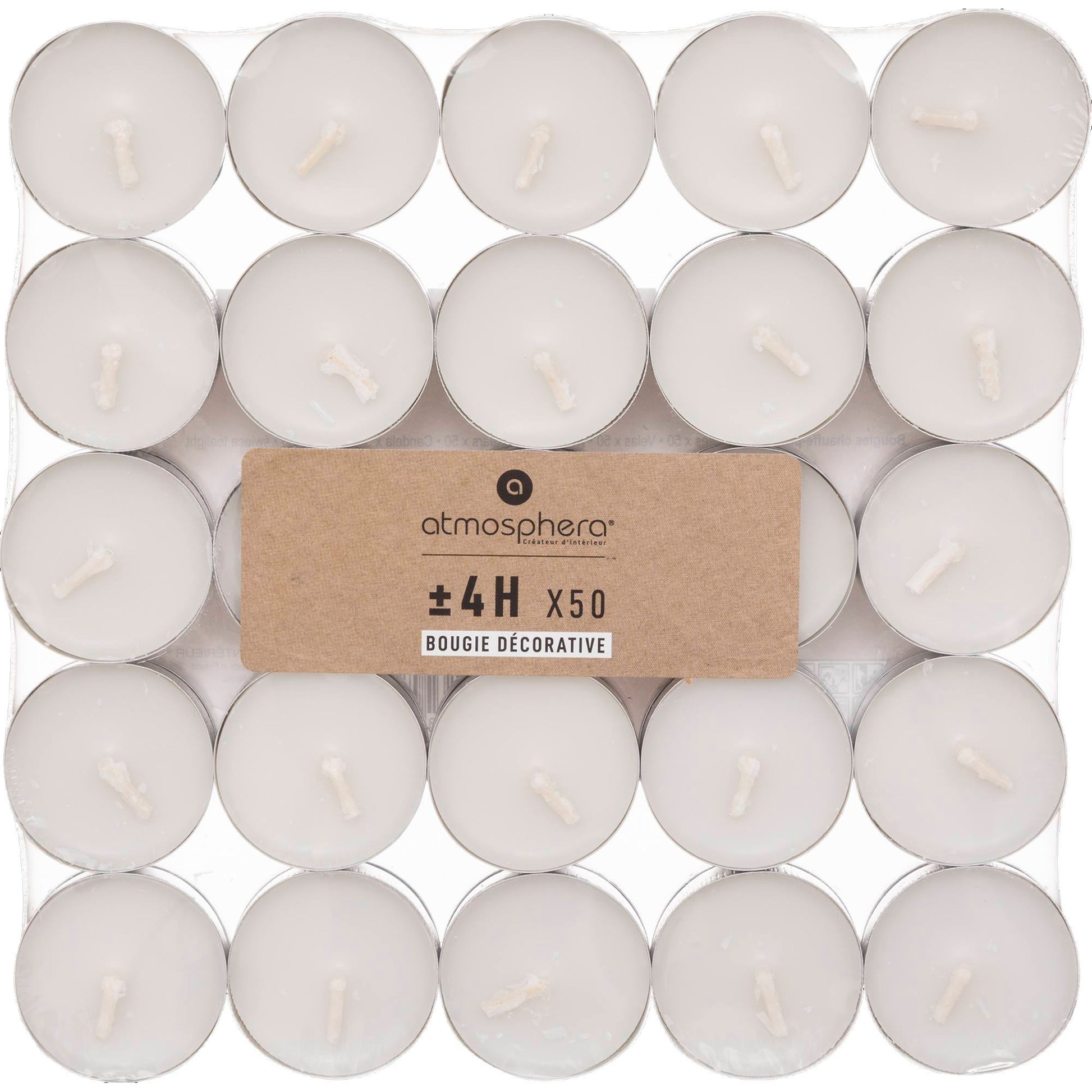 Well Home - Lote De 50 Velas Blancas Ø3,8cm