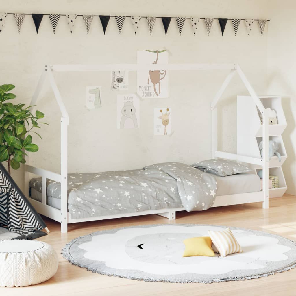 Vidaxl Estructura De Cama Para Niños Madera De Pino Blanco 80x200 Cm_1