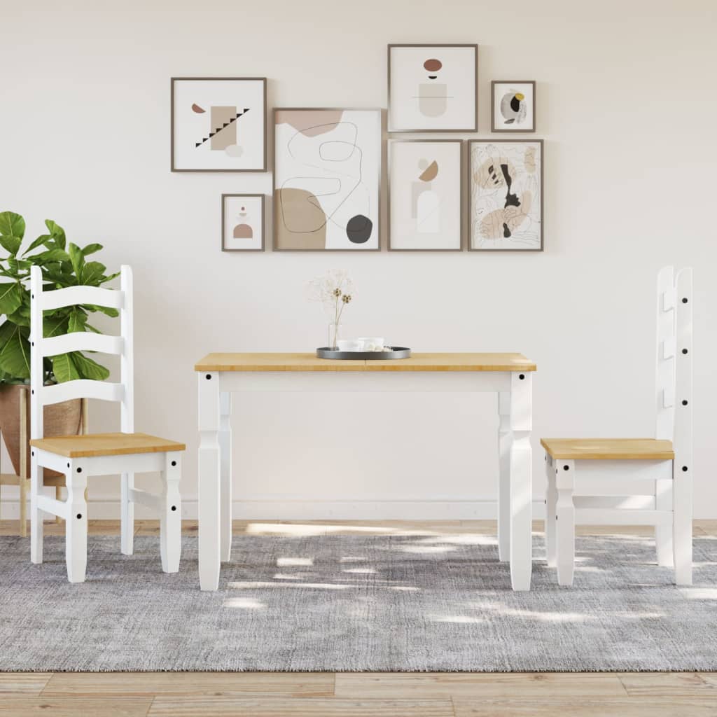 Mesa De Comedor Corona Madera Maciza Pino Blanco 112x60x75 Cm_1