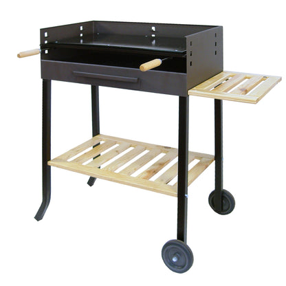 Barbacoa con Plancha Esmaltada y Bandeja de Madera Imex el Zorro