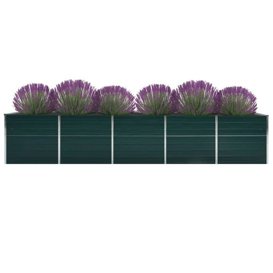 Arriate De Acero Galvanizado Verde 400x80x45 Cm_0