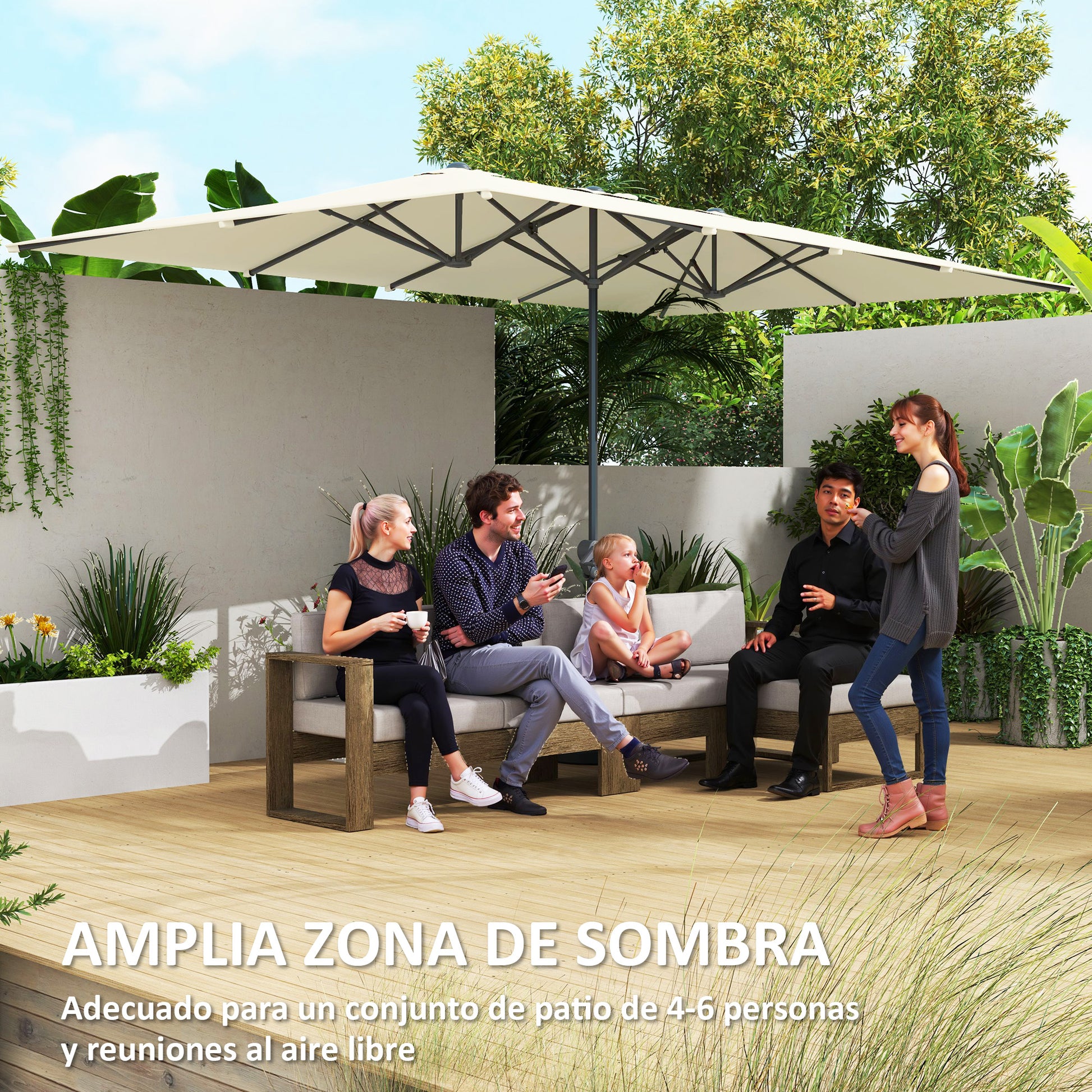 Outsunny Sombrilla Doble 4_3