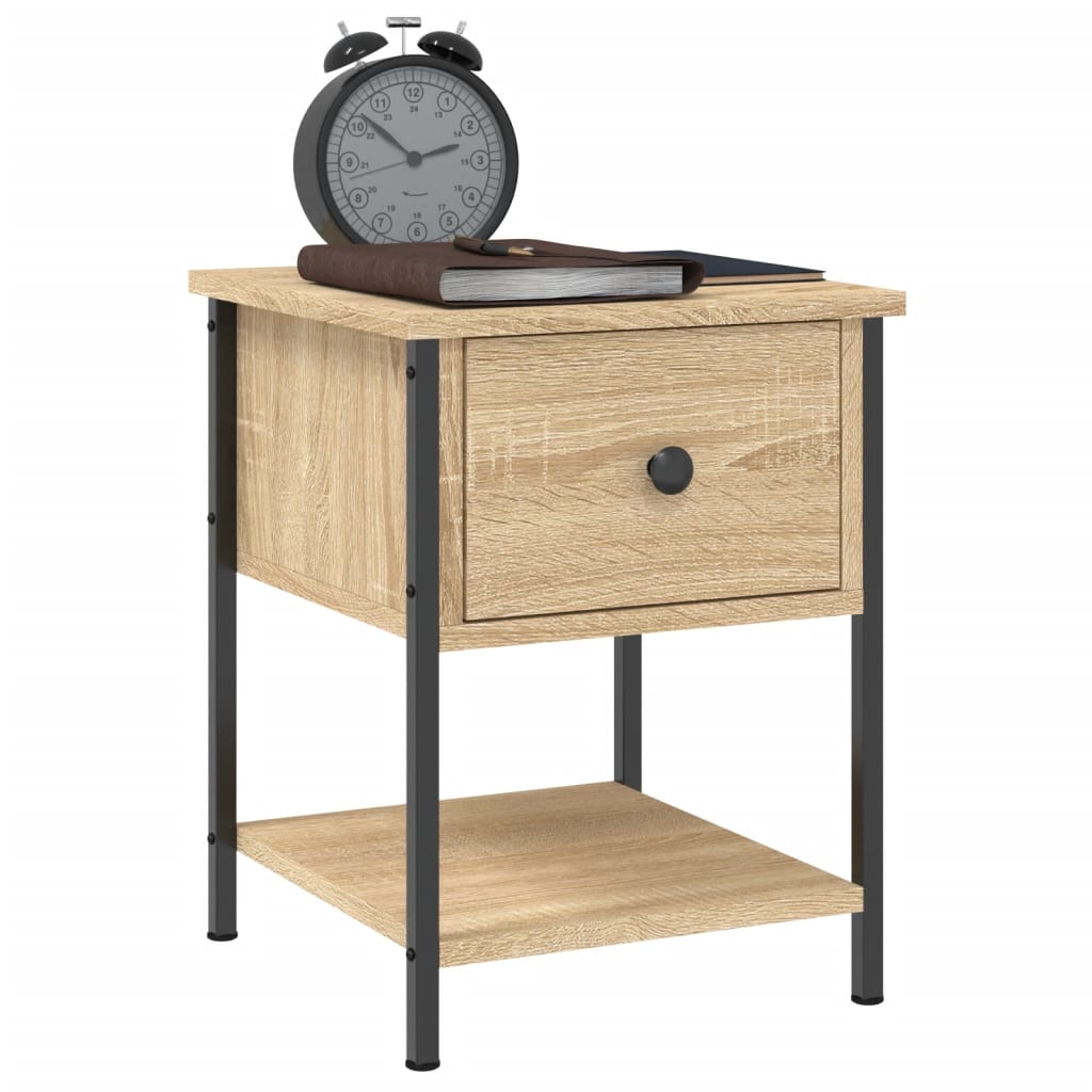 Mesita Noche 2 Uds Madera Ingeniería Roble Sonoma 34x35,5x45 Cm_2