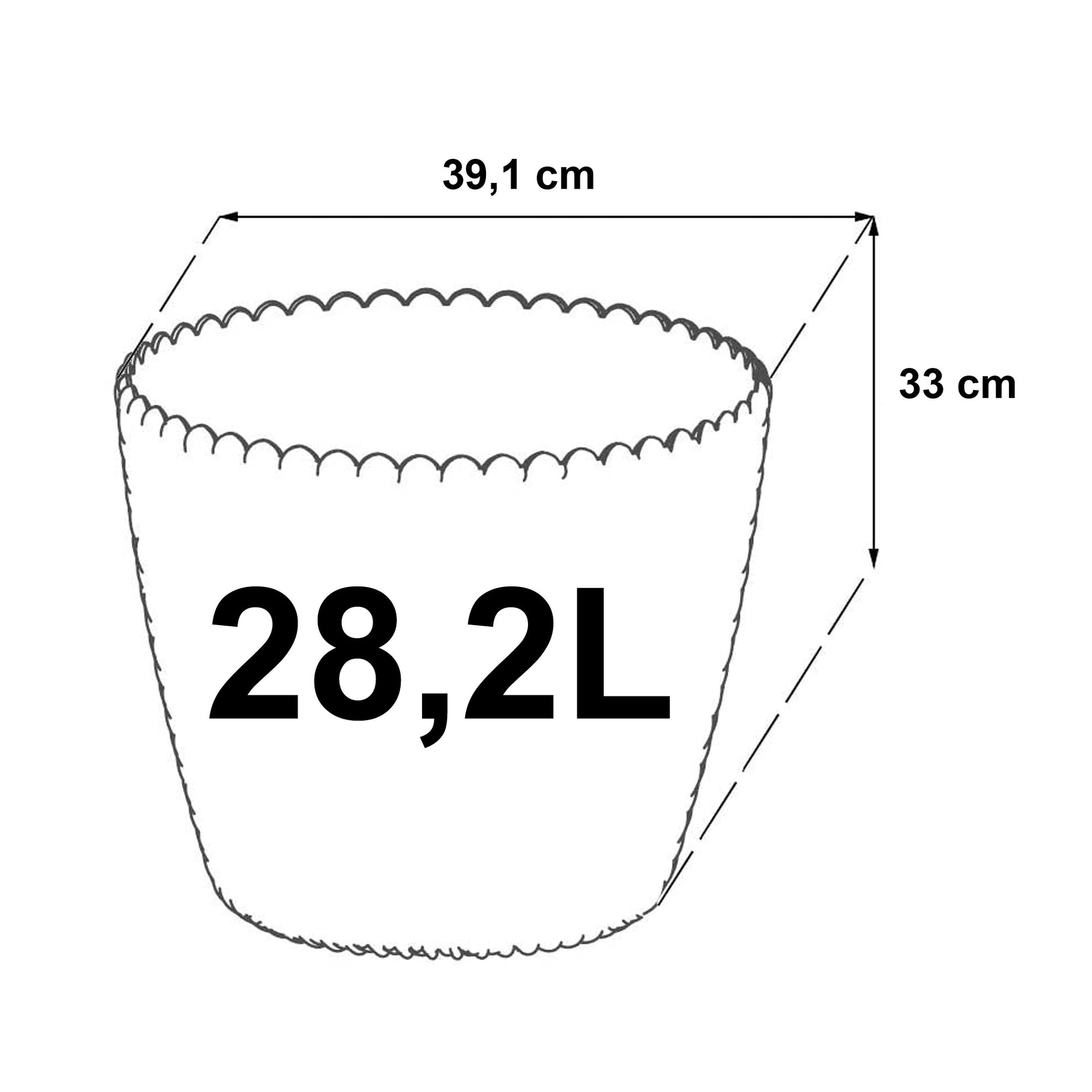 Maceta Redonda 28,2l Prosperplast Splofy De Plastico En Color Blanco, Ø39,1 X 33 Cm