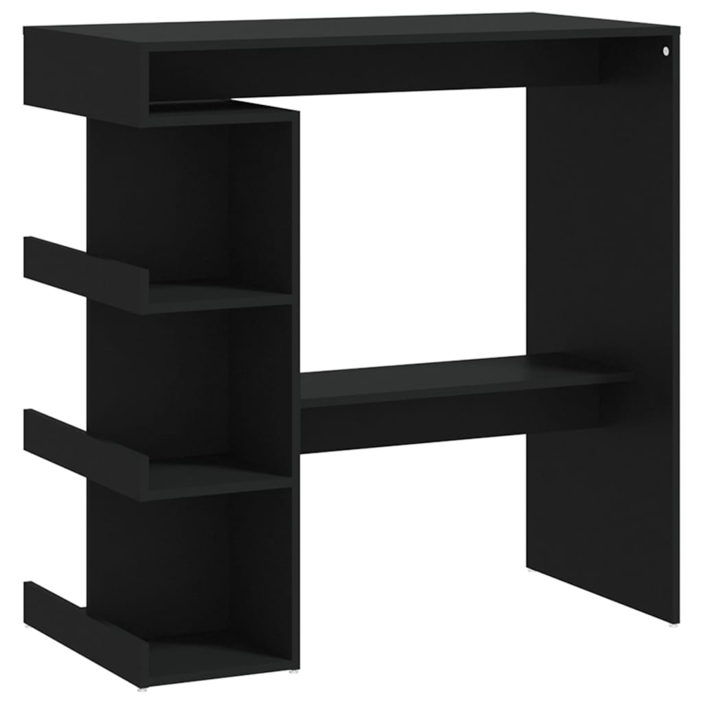Mesa Bar Estante Almacenaje Contrachapada Negro 100x50x101,5 Cm_0