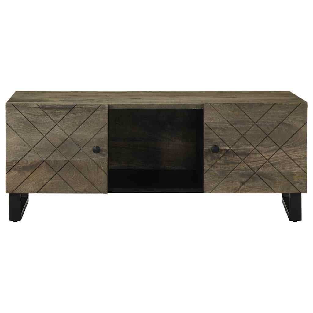 Mesa De Centro Madera Maciza De Mango Negra 100x54x40 Cm_1