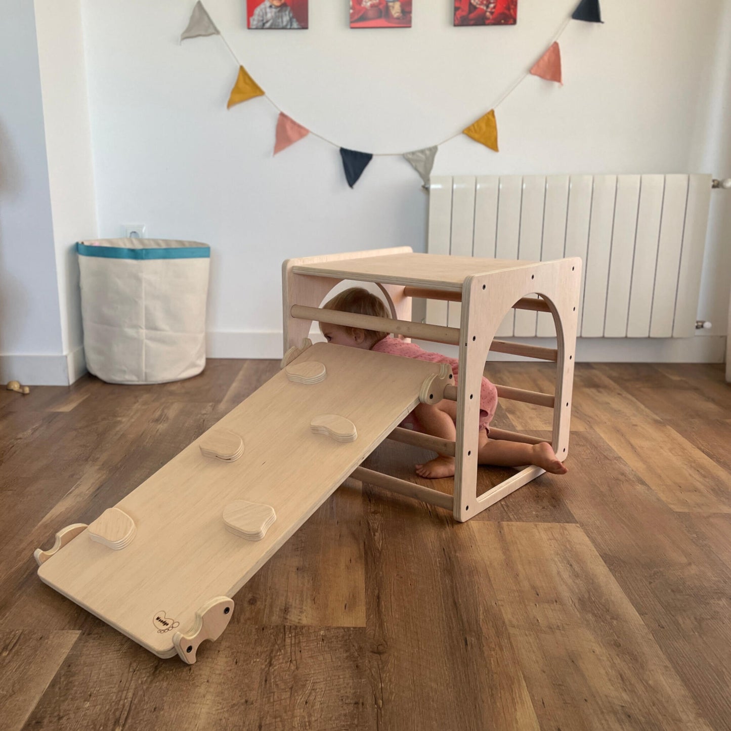 Cubo De Escalada/aprendizaje Pikler De Madera + Rampa Presas. Med: 50 X 50 X 50 Cm. Cunkrl0011. Woodgo._3
