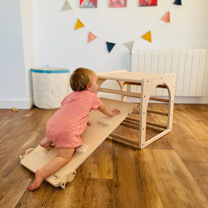 Cubo De Escalada/aprendizaje Pikler De Madera + Rampa Presas. Med: 50 X 50 X 50 Cm. Cunkrl0011. Woodgo._5