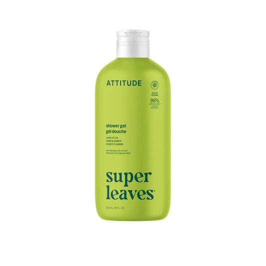 Super leaves Gel de ducha calmante Pear & Amber 473 ml