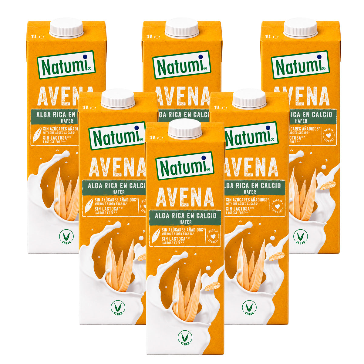 Pack 6 uds Bebida Avena Rica en Calcio Natumi 1 L