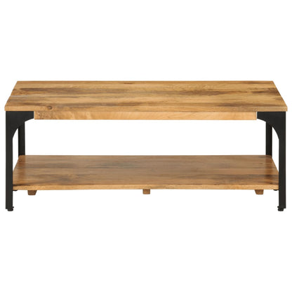 Mesa De Centro Con 2 Alturas Acero Y Madera Mango 100x55x38 Cm_0