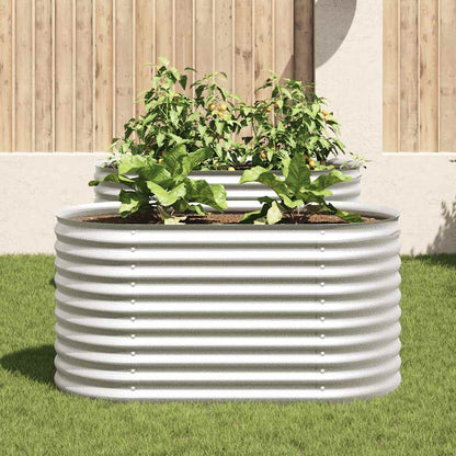 Arriate De Acero Galvanizado Plateado 160x80x81 Cm_2