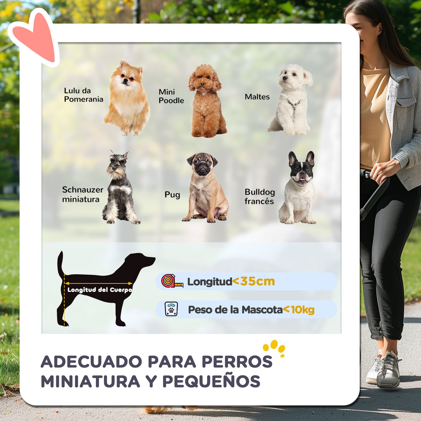 Pawhut Carrito Para Perros Plegable Con Cesta De Almacenaje 75x45x97 Cm Negro_3