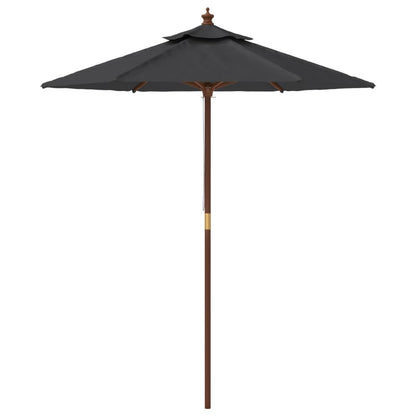 Sombrilla De Jardín Con Poste De Madera Negro 196x231 Cm_2