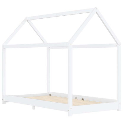 Vidaxl Estructura De Cama Infantil Madera Maciza Pino Blanco 90x200 Cm_1