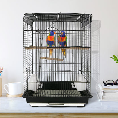 Pawhut Jaula Para Pájaro Espaciosa Jaula De Aves Con Techo Abierto Con Soportes_1