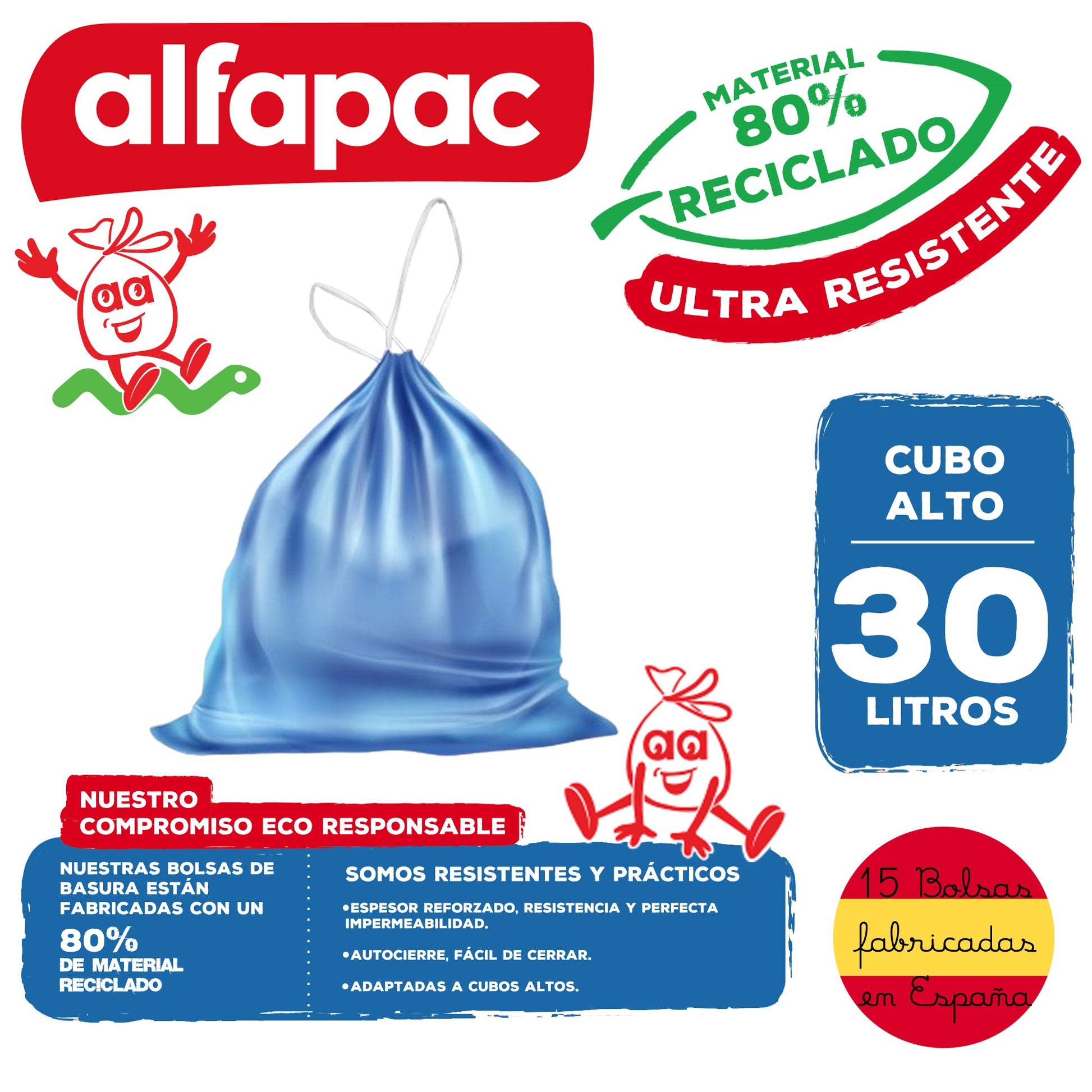 Pack De 60 Rollos De 15 Bolsas De Basura 30l Con Autocierre_1