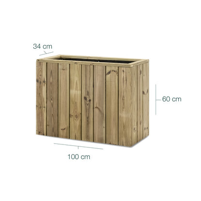 Jardinera De Madera Para Exterior 100x34x60 Cm Atrium Hortalia_5