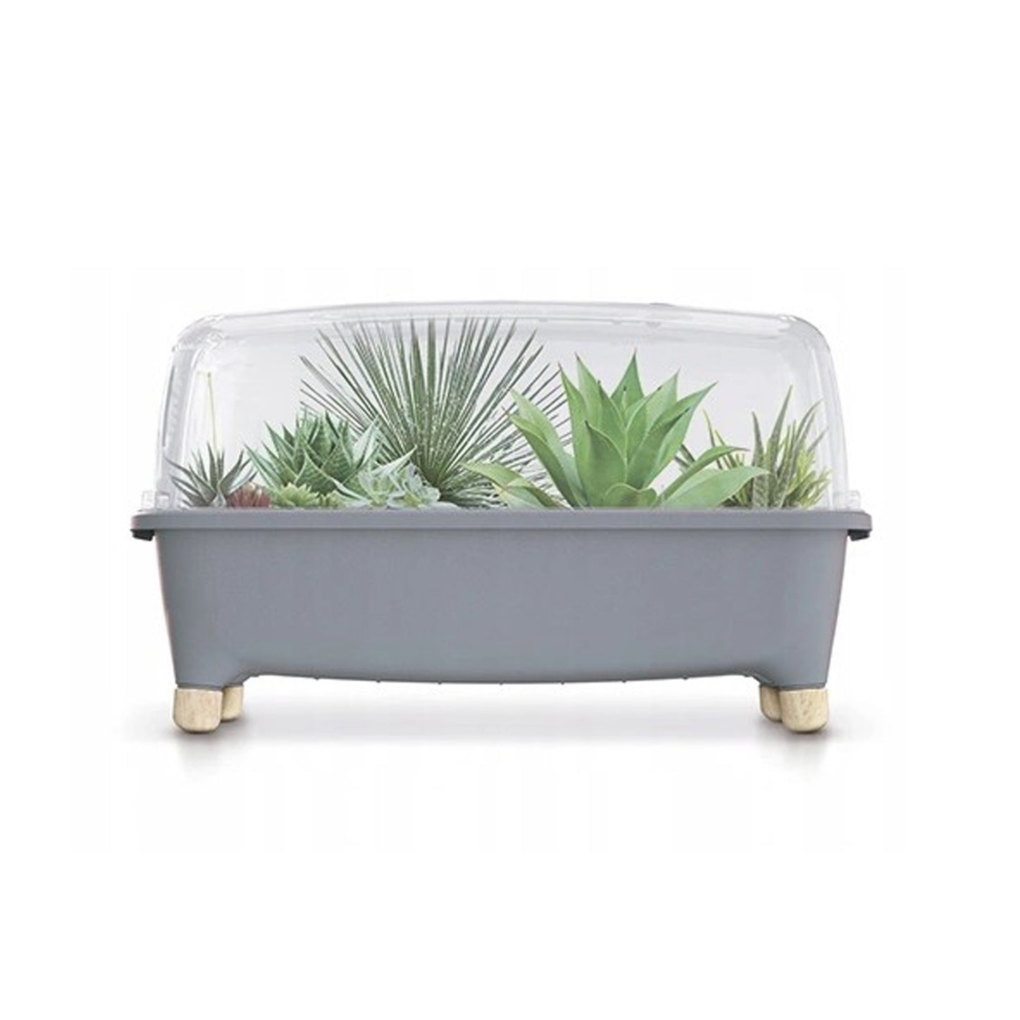 Huerto Domestico/jardinera Baja, Con Tapa De Policarbonato Para Proteger Tus Plantas L Prosperplast Respana Planter Wood Low Set De Plástico_3