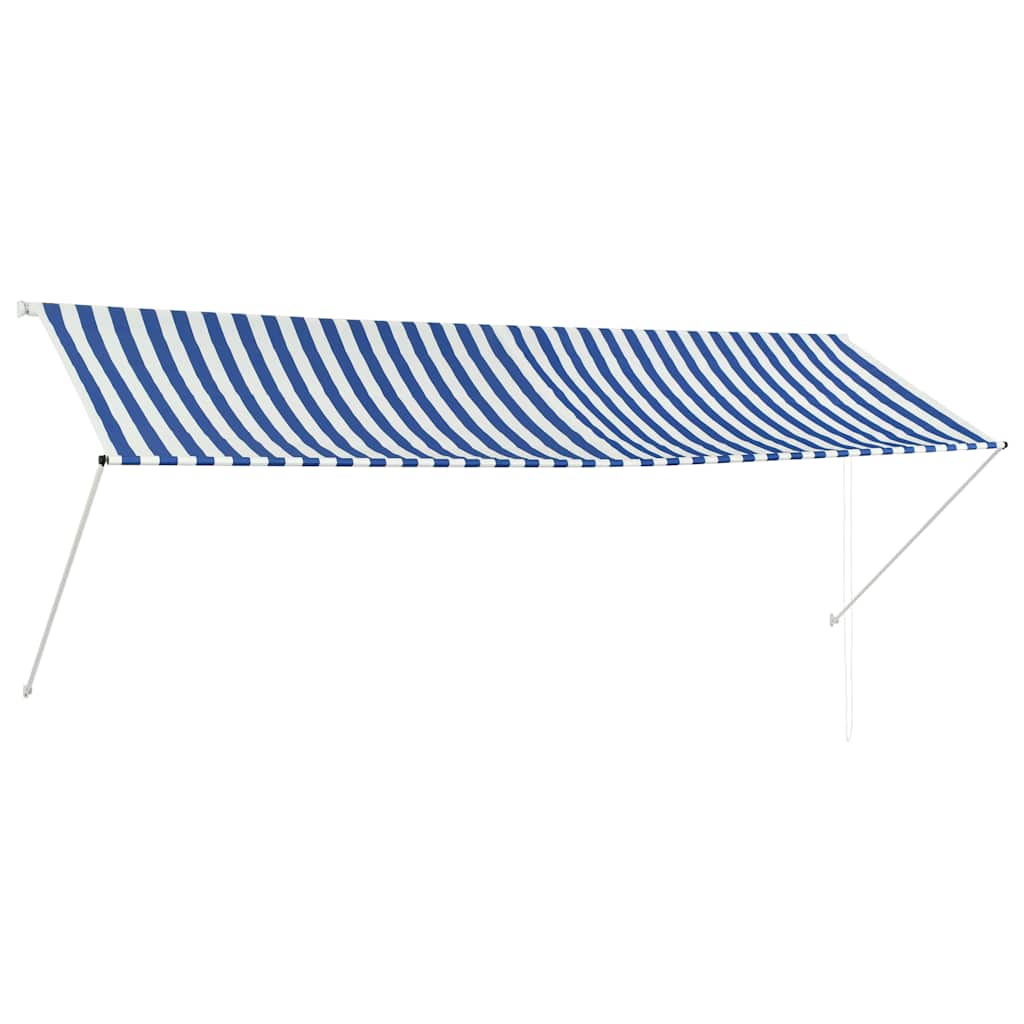 Toldo Retráctil 350x150 Cm Azul Y Blanco_1