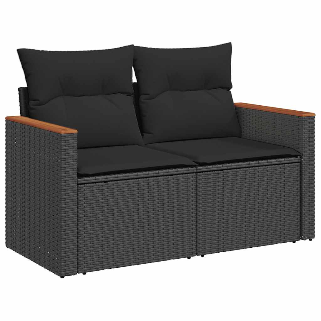 Set De Sofás De Jardín Y Cojines 8 Piezas Ratán Sintético Negro / Vetonek_5