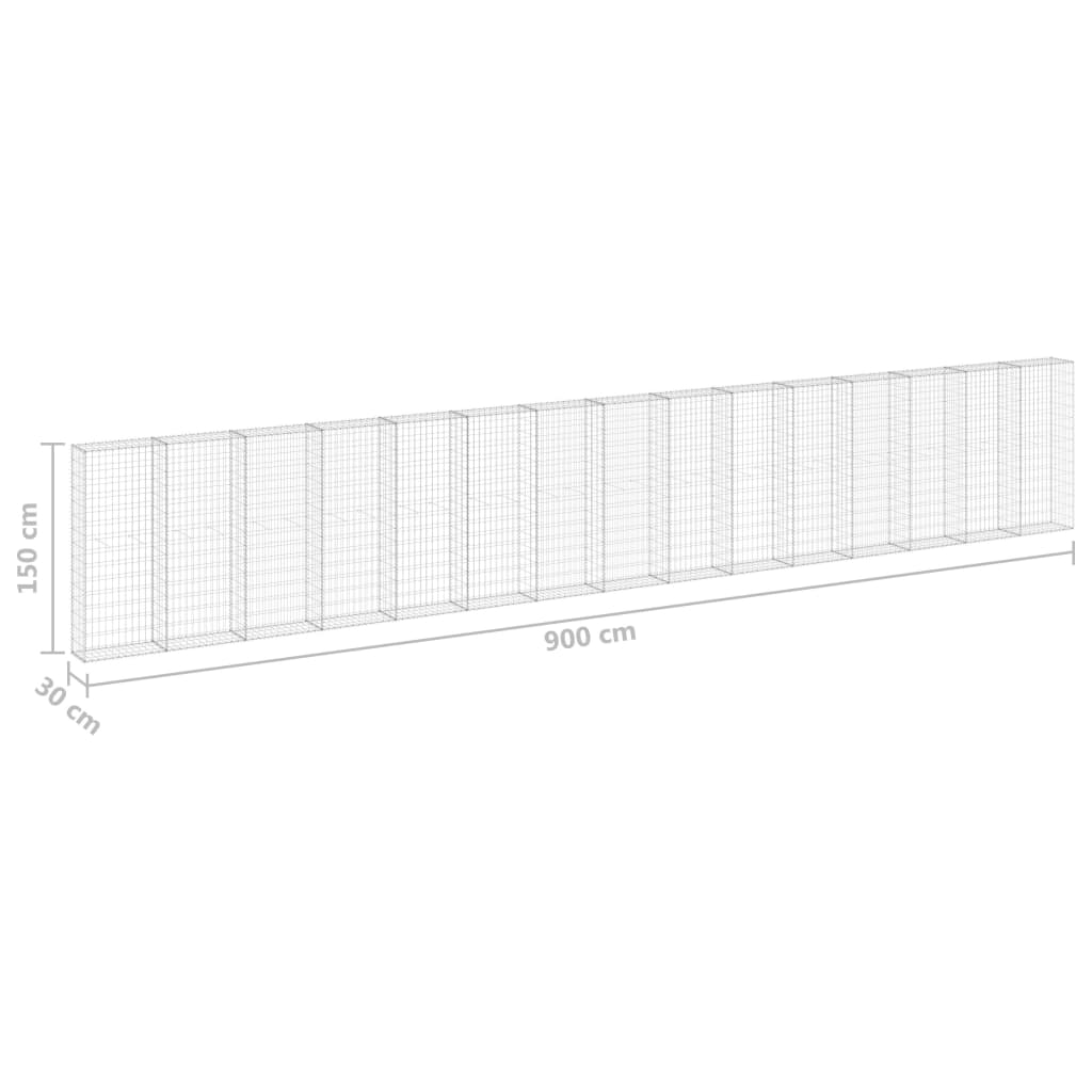 Muro De Gaviones Con Cubiertas Acero Galvanizado 900x30x150 Cm / Vetonek_4